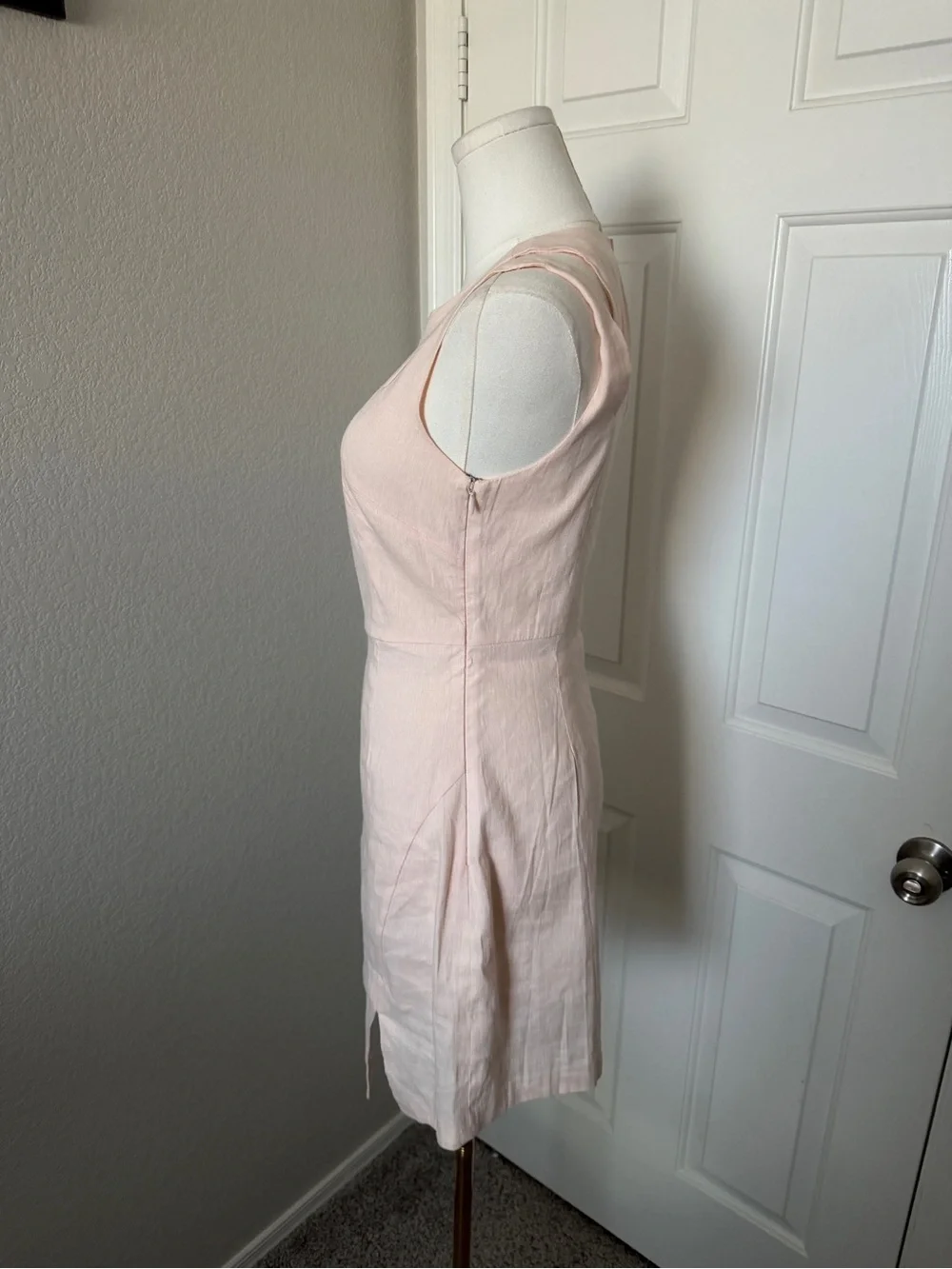 BCBGeneration Blush Pink Cutout-Shoulder Mini Dress with Front Slit - Picture 5 of 7